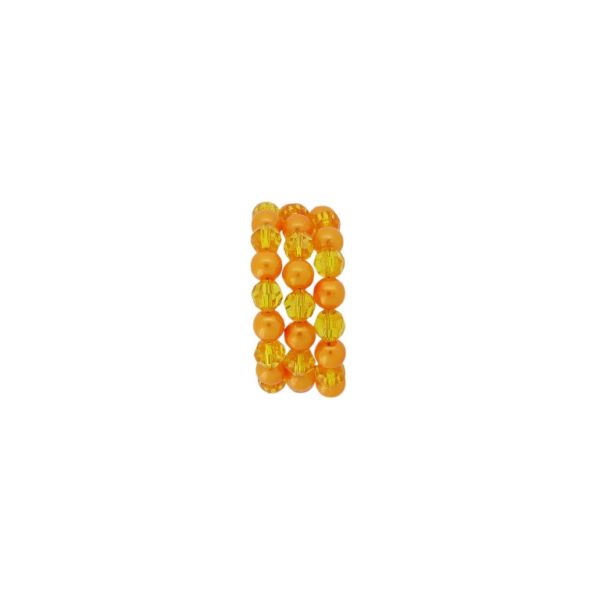 JEWELRY - CHILDREN'S BRACELET - MEMORY WIRE AND PLASTIC - BALL G174 - ORANGE (LIGHT)-ORANGE - 1pc.