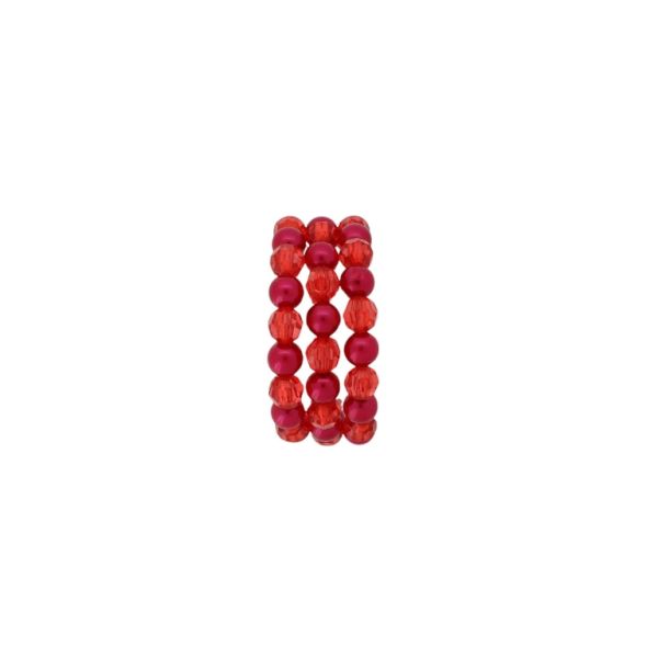 JEWELRY - CHILDREN'S BRACELET - MEMORY WIRE AND PLASTIC - BALL G174 - RED-RED (DARK) - 1pc.