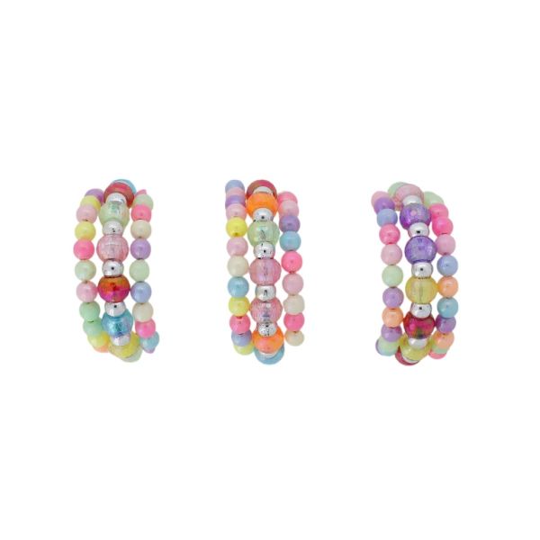 JEWELRY - CHILDREN'S BRACELET - MEMORY WIRE AND PLASTIC - BALL FACETED G154 - NICKEL AND MIX - PACKAGE 12pcs.