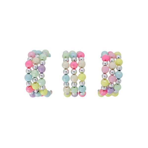 JEWELRY - CHILDREN'S BRACELET - MEMORY WIRE AND PLASTIC - BALL FACETED G155 - NICKEL AND MIX - PACKAGE 12pcs.