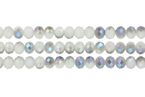 GLASS BEADS - FACETED RONDELLE CRYSTALS - 10x8mm - UV - GRAY 083 - PACKAGE (3x70pcs.) Hole-1.5mm