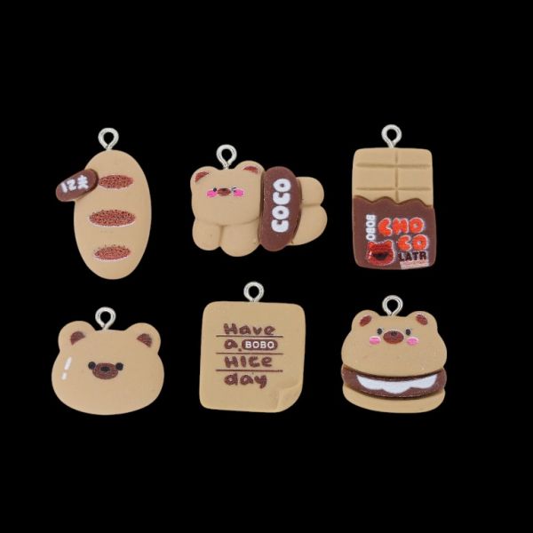 PLASTIC BEADS - RESIN 3D - PENDANT - MIXED MODELS 03 - MIX - PACKAGE 30pcs. Hole-2.0mm