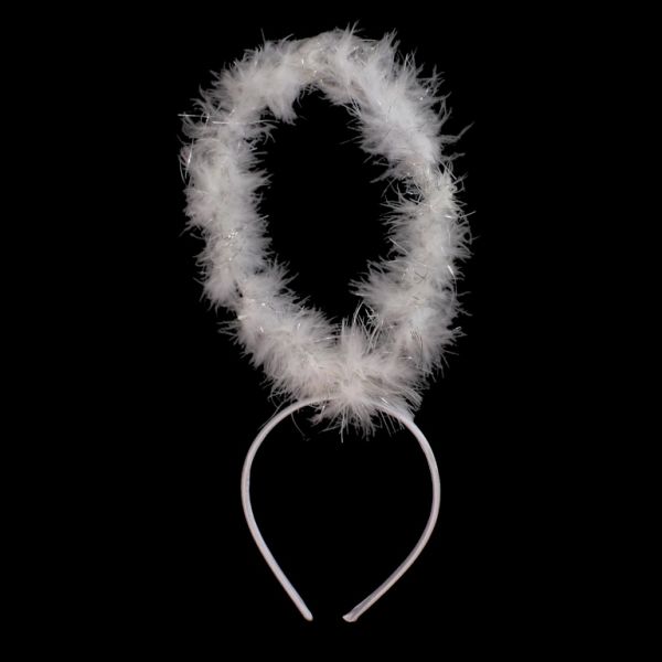 JEWELRY - ACCESSORY FOR HAIR - TIARA D050 - PLASTIC AND SATIN - HALO - WHITE AND SILVER - 1pc.