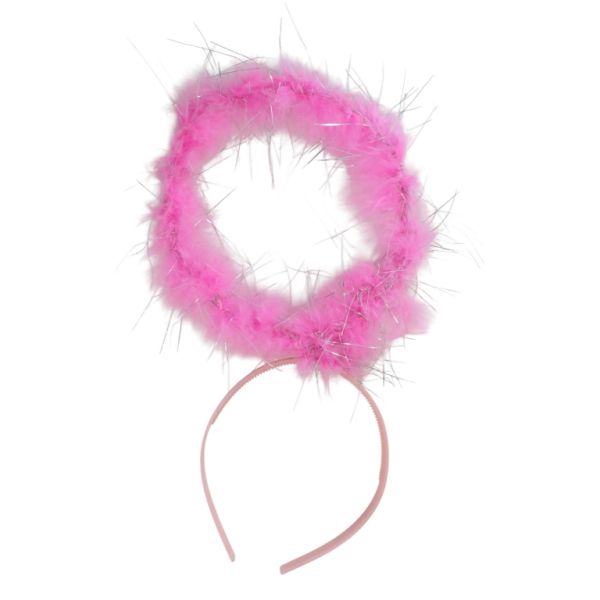 JEWELRY - ACCESSORY FOR HAIR - TIARA D051 - PLASTIC - HALO - PINK AND SILVER - 1pc.