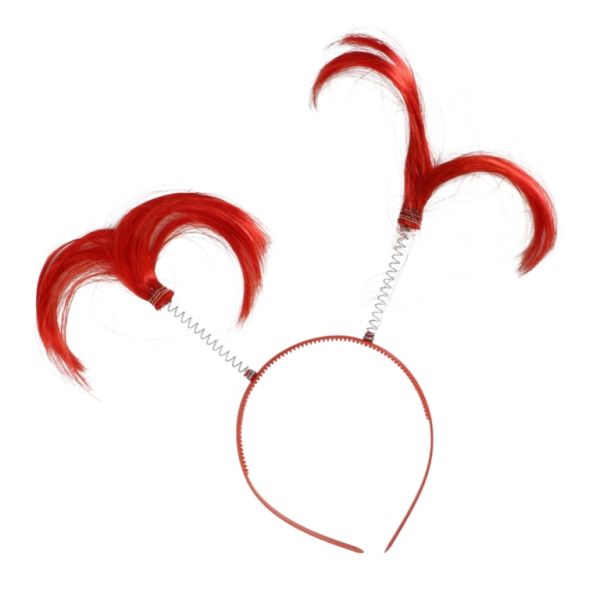 JEWELRY - ACCESSORY FOR HAIR - TIARA D055 - PLASTIC - STRANDS - NICKEL AND RED - 1pc.