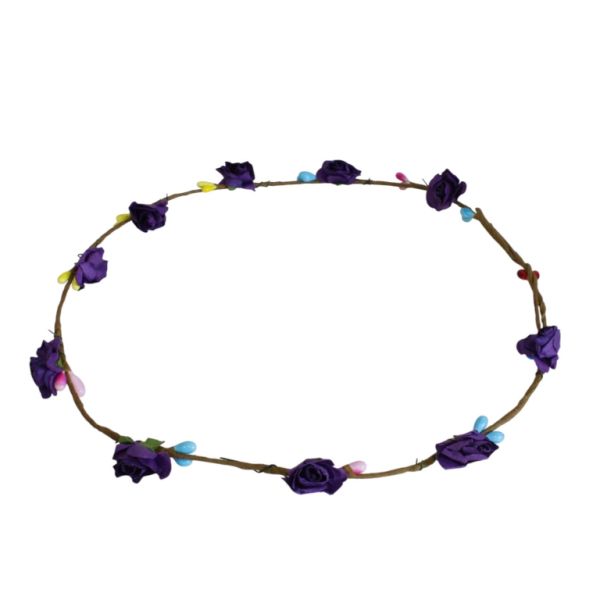 БИЖУТЕРИЯ - АКСЕСОАР ЗА КОСА - ДИАДЕМА ВЕНЕЦ С ЦВЕТЯ D040 - ТЕЛ И ХАРТИЯ - ЛИЛАВО Т. И МИКС - ПАКЕТ 6 бр.
