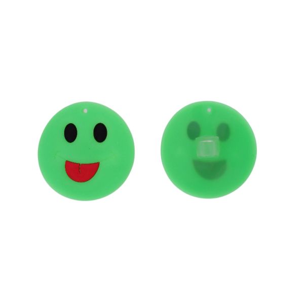 ПЛАСТМАСОВИ МЪНИСТА - ГУМЕНИ 3D - ДЕКОРАЦИЯ - ЕМОТИКОН УСМИВКА 07 - 45х3мм ЗЕЛЕНО-ЧЕРВЕНО-ЧЕРНО - ПАКЕТ 20 бр.