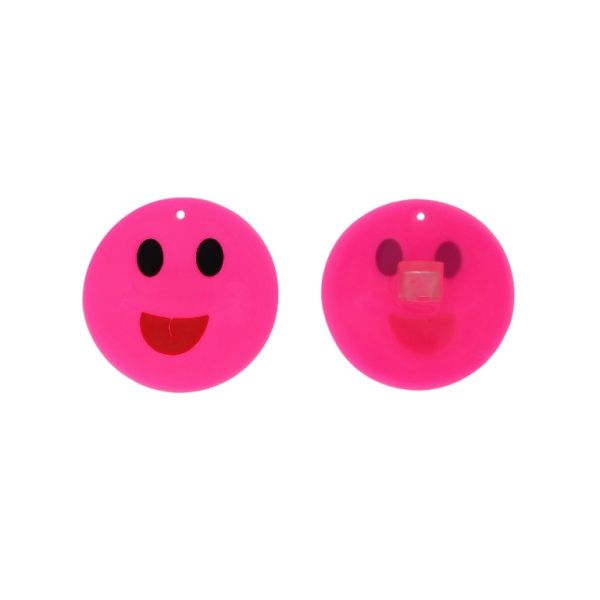 ПЛАСТМАСОВИ МЪНИСТА - ГУМЕНИ 3D - ДЕКОРАЦИЯ - ЕМОТИКОН УСМИВКА 07 - 45х3мм РОЗОВО-ЧЕРВЕНО-ЧЕРНО - ПАКЕТ 20 бр.