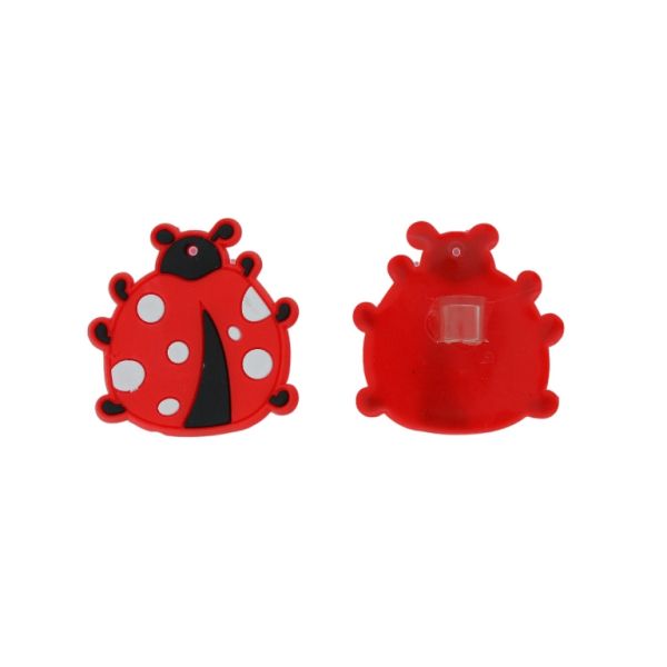 ПЛАСТМАСОВИ МЪНИСТА - ГУМЕНИ 3D - ДЕКОРАЦИЯ - КАЛИНКА 01 - 45х44х3мм ЧЕРВЕНО-ЧЕРНО-БЯЛО - 4 бр.