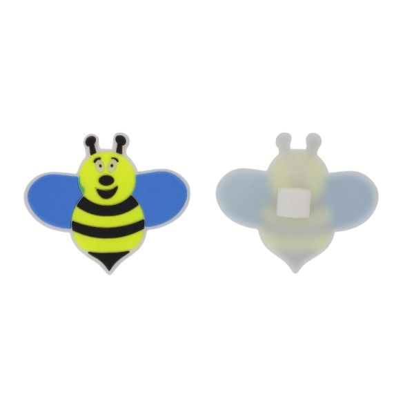 ПЛАСТМАСОВИ МЪНИСТА - ГУМЕНИ 3D - ДЕКОРАЦИЯ - ПЧЕЛА 01 - 54х47х3мм СИНЬО-ЖЪЛТО-ЧЕРНО - В КАЧЕСТВО 6 бр.