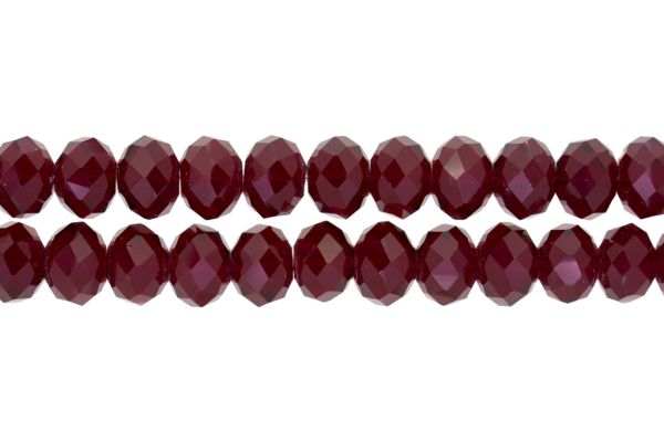 GLASS BEADS - FACETED RONDELLE CRYSTALS - 12x9mm - TRANSPARENT - BORDEAUX 035 - PACKAGE (2x72pcs.) Hole-1.8mm