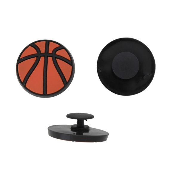 PLASTIC BEADS - RUBBER 3D - BUTTON - BASKETBALL 01 - 26x4mm YELLOW-ORANGE-BROWN - PACKAGE 20pcs.