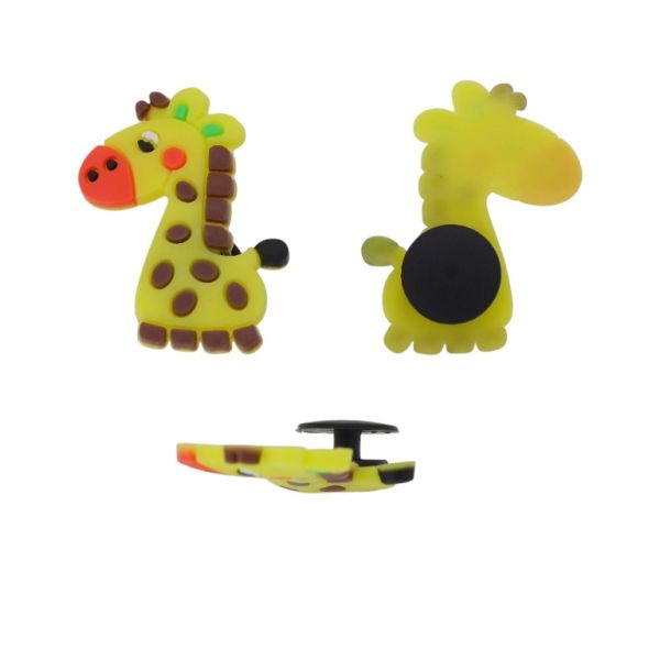 ПЛАСТМАСОВИ МЪНИСТА - ГУМЕНИ 3D - КОПЧЕ - ДИНИЗАВЪР 09 - 27х34х3мм ЖЪЛТО-КАФЯВО - 2 бр.