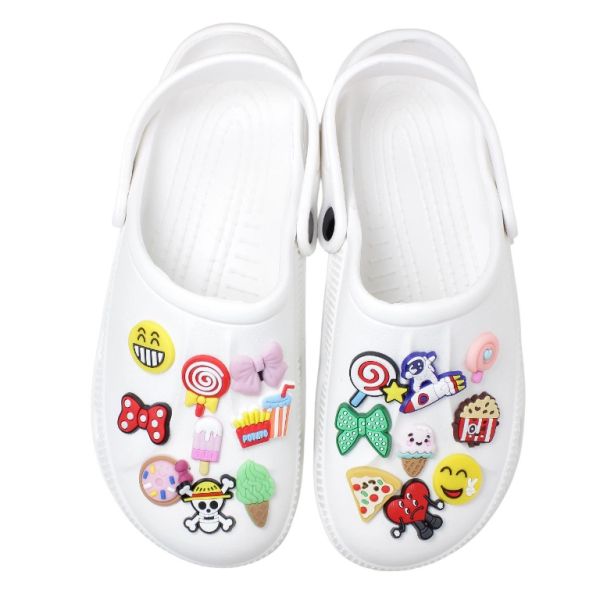 PLASTIC BEADS - RUBBER 3D - BUTTON - SMILEY FACE EMOJI 08 - 23x3mm YELLOW-RED - 2pcs.