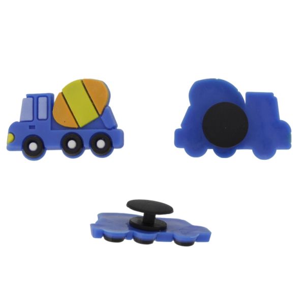 ПЛАСТМАСОВИ МЪНИСТА - ГУМЕНИ 3D - КОПЧЕ - КАМИОН 01 - 30х20х3мм СИНЬО-ЖЪЛТО-ОРАНЖЕВО - ПАКЕТ 20 бр.