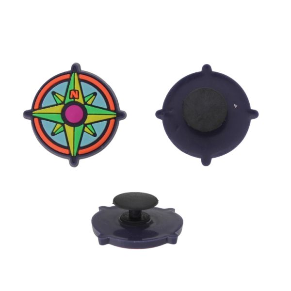 ПЛАСТМАСОВИ МЪНИСТА - ГУМЕНИ 3D - КОПЧЕ - КОМПАС 01 - 29х3мм ЖЪЛТО-ЗЕЛЕНО-СИНЬО - 2 бр.