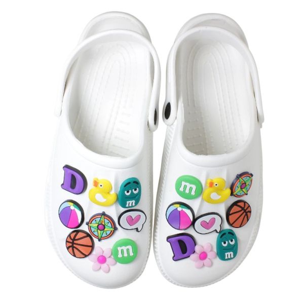 PLASTIC BEADS - RUBBER 3D - BUTTON - COMPASS 01 - 29x3mm YELLOW-GREEN-BLUE - 2pcs.