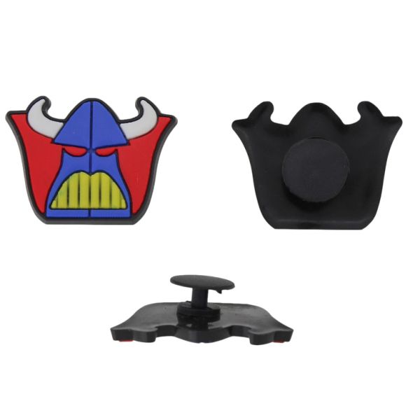 ПЛАСТМАСОВИ МЪНИСТА - ГУМЕНИ 3D - КОПЧЕ - МАСКА 01 С РОГА - 32х25х3мм СИНЬО Т.-ЧЕРВЕНО-ЖЪЛТО - ПАКЕТ 20 бр.