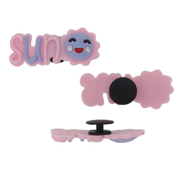 ПЛАСТМАСОВИ МЪНИСТА - ГУМЕНИ 3D - КОПЧЕ - НАДПИС SUN 01 - 41х17х3мм РОЗОВО СВ.-СИНЬО - 2 бр.