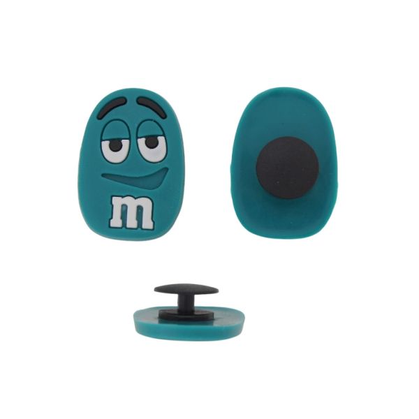 ПЛАСТМАСОВИ МЪНИСТА - ГУМЕНИ 3D - КОПЧЕ - ОВАЛ 02 С БУКВА - 29х20х3мм ЗЕЛЕНО Т.-БЯЛО - 2 бр.