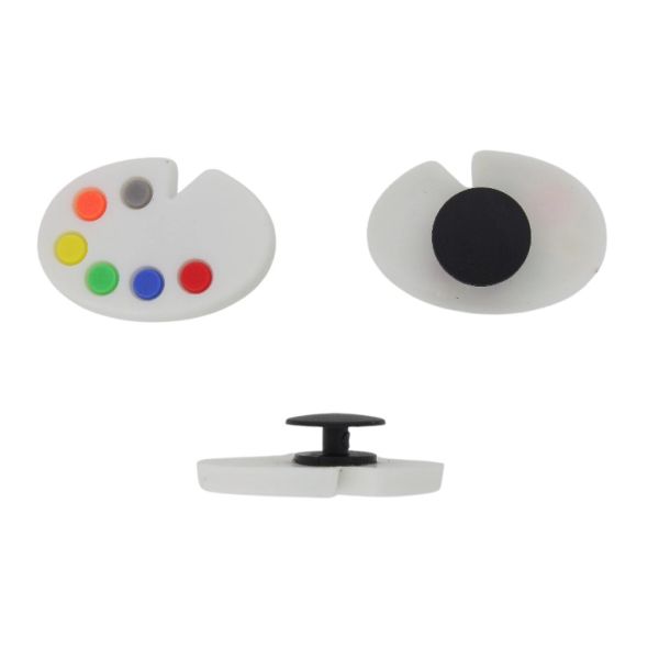 ПЛАСТМАСОВИ МЪНИСТА - ГУМЕНИ 3D - КОПЧЕ - ПАЛИТРА - 38х19х3мм БЯЛО-МИКС - 2 бр.