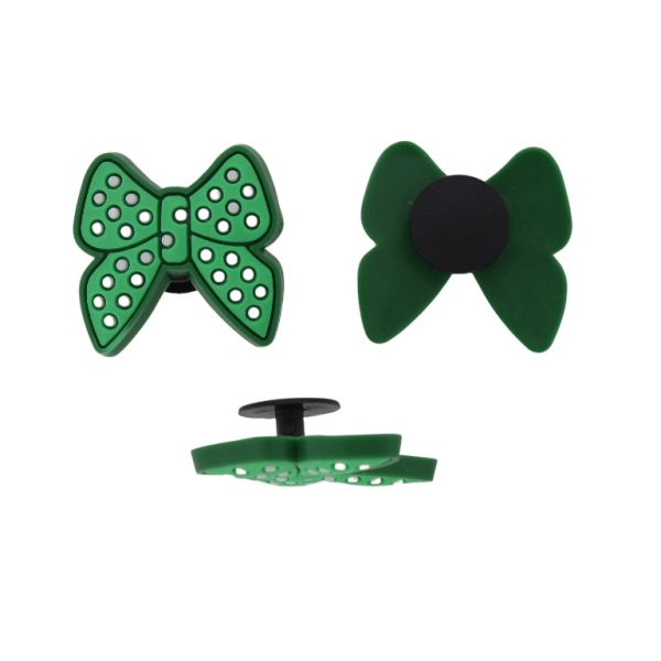 ПЛАСТМАСОВИ МЪНИСТА - ГУМЕНИ 3D - КОПЧЕ - ПАНДЕЛКА С ТОЧКИ 02 - 25х25х3мм ЗЕЛЕНО-БЯЛО - ПАКЕТ 20 бр.