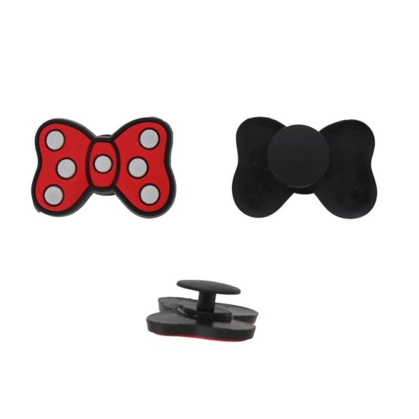 ПЛАСТМАСОВИ МЪНИСТА - ГУМЕНИ 3D - КОПЧЕ - ПАНДЕЛКА С ТОЧКИ 03 - 27х19х3мм ЧЕРВЕНО-БЯЛО - ПАКЕТ 20 бр.