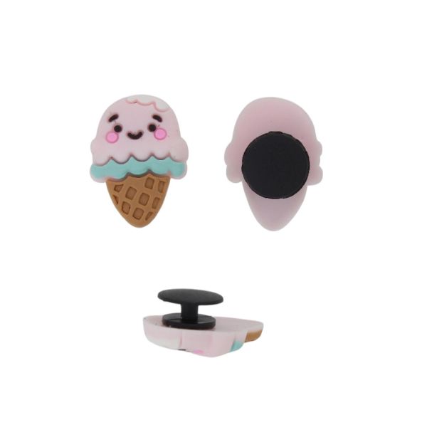 ПЛАСТМАСОВИ МЪНИСТА - ГУМЕНИ 3D - КОПЧЕ - СЛАДОЛЕД 06 - 17х25х3мм РОЗОВО СВ.-КАФЯВО - 2 бр.