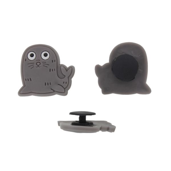 ПЛАСТМАСОВИ МЪНИСТА - ГУМЕНИ 3D - КОПЧЕ - ТЮЛЕН 01 - 25х24х3мм СИВО - 2 бр.