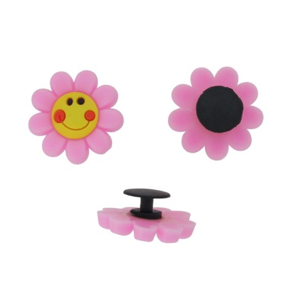 ПЛАСТМАСОВИ МЪНИСТА - ГУМЕНИ 3D - КОПЧЕ - ЦВЕТЕ 22 - 25х25х4мм РОЗОВО-ЖЪЛТО - 2 бр.