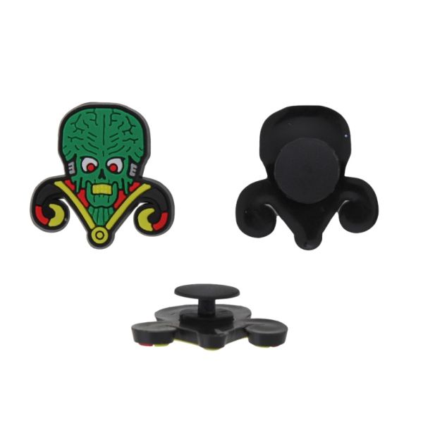 ПЛАСТМАСОВИ МЪНИСТА - ГУМЕНИ 3D - КОПЧЕ - ЧЕРЕП 02 - 27х27х3мм ЗЕЛЕНО-ЖЪЛТО-ЧЕРНО - ПАКЕТ 20 бр.