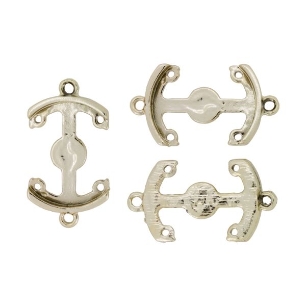 METAL BEADS WITH GLOSS - CONNECTING ELEMENT - 2 RINGS - ANCHOR 10 - 32x18x2mm GOLD - PACKAGE 100g 37pcs. Hole-2.0mm