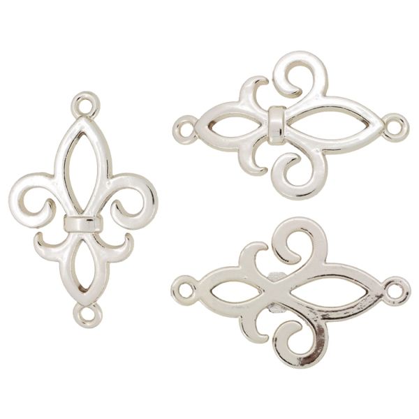 METAL BEADS WITH GLOSS - CONNECTING ELEMENT - 2 RINGS - ROYAL LILY 02 - 37x24x2mm GOLD (LIGHT) - PACKAGE 34pcs. Hole-2.0mm