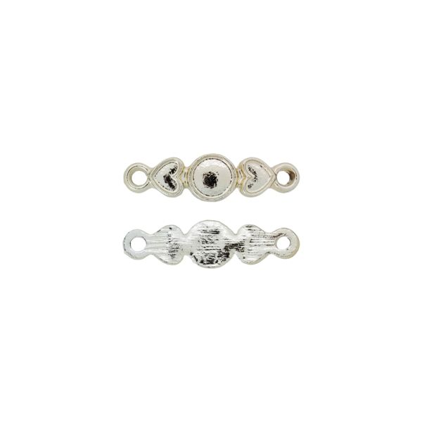 METAL BEADS WITH GLOSS - CONNECTING ELEMENT - 2 RINGS - CIRCLE 29 WITH HEARTS - 27x7x1.7mm GOLD (LIGHT) - PACKAGE 100g73pcs. Hole-2.0mm