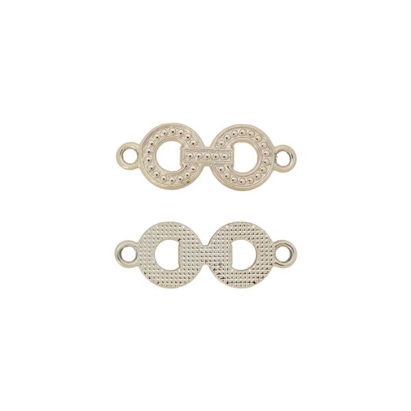 METAL BEADS WITH GLOSS - CONNECTING ELEMENT - 2 RINGS - CIRCLES 03 - 29x11x1.3mm GOLD (LIGHT) - PACKAGE 100g 89pcs. Hole-2.2mm