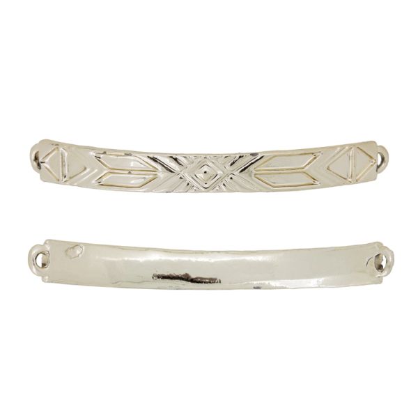 METAL BEADS WITH GLOSS - CONNECTING ELEMENT - 2 RINGS - EMBROIDERY TILE 01 - 55x7x1.9mm GOLD (LIGHT) - PACKAGE 100g 24pcs. Hole-1.8mm