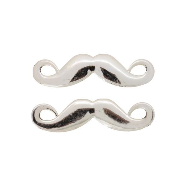 METAL BEADS WITH GLOSS - CONNECTING ELEMENT - MUSTACHE 02 - 43x12x1.8mm GOLD (LIGHT) - PACKAGE 100g 48pcs. Hole-5x3mm