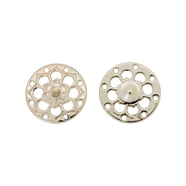 METAL BEADS WITH GLOSS - CONNECTING ELEMENT - FLOWER 24 - 22x3mm GOLD (LIGHT) - PACKAGE 100g 52pcs. Hole-1.5mm