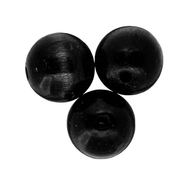 WOODEN BEADS - BALL SHAPED - 28x30mm BLACK 26 - PACKAGE 50pcs. Hole-5.0mm