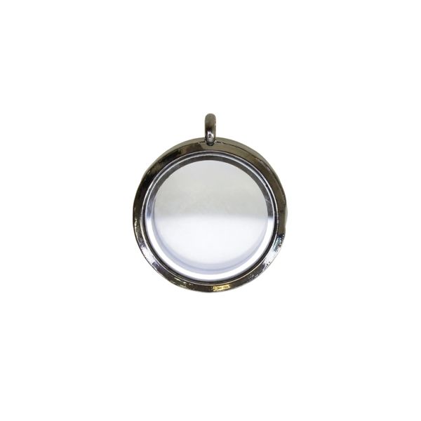 METAL BEADS - MEDALLION WITH MAGNETIC CLOSURE - CIRCLE 01 - 30x36x7mm OXIDIZED (LIGHT) - PACKAGE 5pcs. Hole-3.6mm