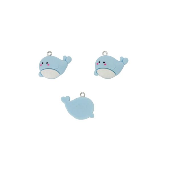 ПЛАСТМАСОВИ МЪНИСТА - РЕЗИН 3D - ВИСУЛКА - КИТ 01 - 26х20х7мм СИНЬО СВ.-БЯЛО - 2 бр. Отвор-1.8мм