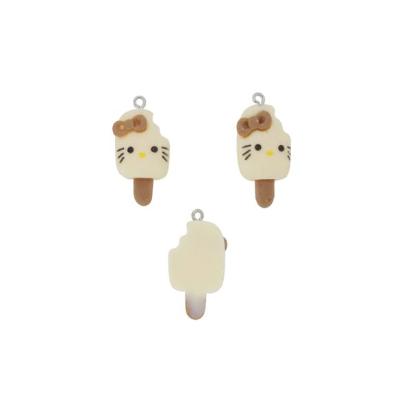 ПЛАСТМАСОВИ МЪНИСТА - РЕЗИН 3D - ВИСУЛКА - КИТИ 09 СЛАДОЛЕД - 16х33х6мм ЕКРЮ-КАФЯВО - ПАКЕТ 20 бр. Отвор-1.8мм