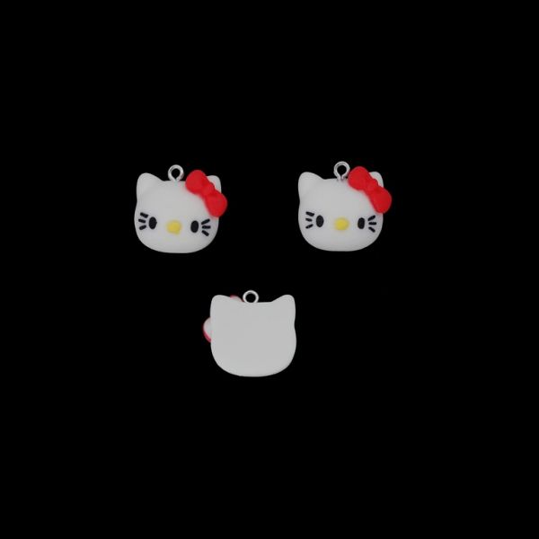 ПЛАСТМАСОВИ МЪНИСТА - РЕЗИН 3D - ВИСУЛКА - КИТИ 10 - 20х20х8мм ЧЕРВЕНО СВ.-БЯЛО-ЧЕРНО - ПАКЕТ 20 бр. Отвор-1.8мм 