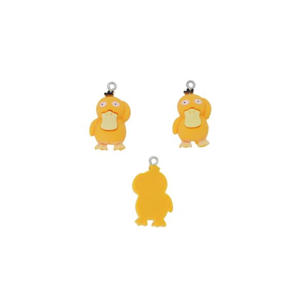 PLASTIC BEADS - RESIN 3D - PENDANT - DUCK 06 - 15x28x8mm ORANGE-YELLOW (LIGHT) - 2pcs. Hole-1.8mm