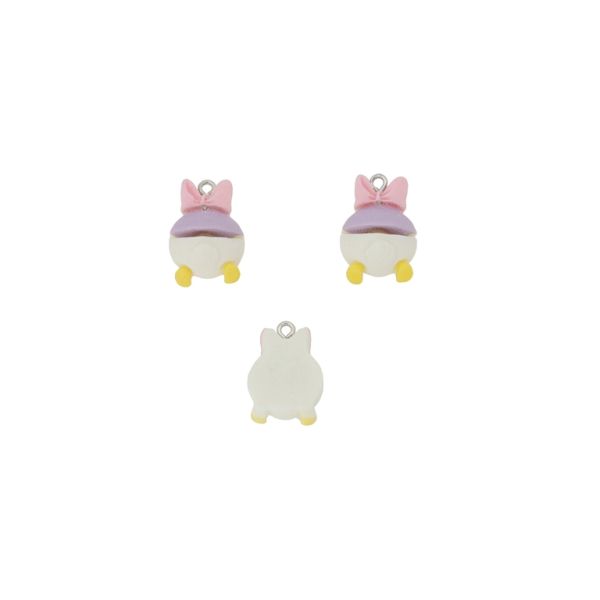 ПЛАСТМАСОВИ МЪНИСТА - РЕЗИН 3D - ВИСУЛКА - ПАТЕ ДЕЙЗИ 05 - 15х21х10мм РОЗОВО СВ.-ЛИЛАВО СВ.-БЯЛО - ПАКЕТ 20 бр. Отвор-1.8мм 