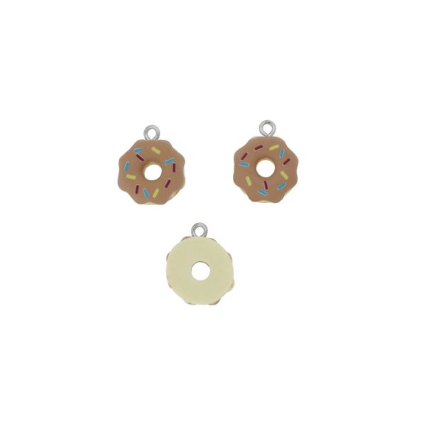 ПЛАСТМАСОВИ МЪНИСТА - РЕЗИН 3D - ВИСУЛКА - ПОНИЧКА 07 - 18х22х6мм КАФЯВО СВ.-ЕКРЮ-МИКС - ПАКЕТ 20 бр. Отвор-2.0мм