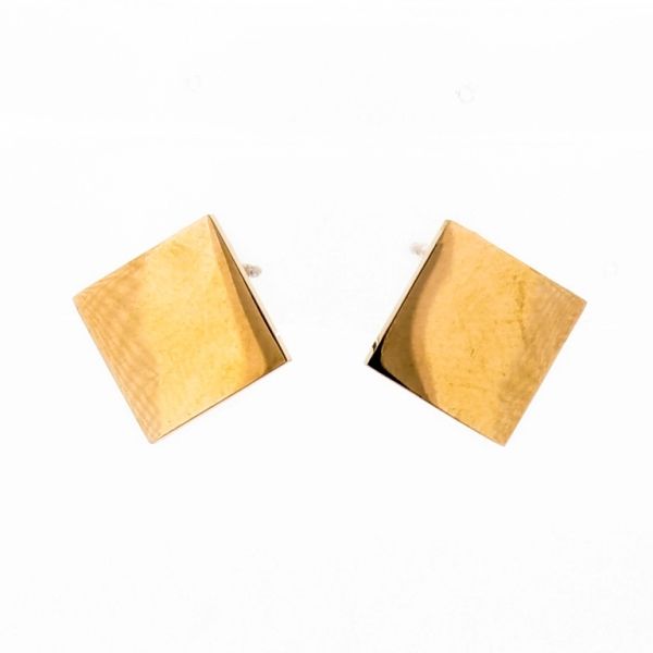 JEWELRY - EARRINGS - SCREW - STAINLESS STEEL - SQUARE Е704 - 1.3x1.3cm ROSE GOLD - PACKAGE 6 pairs