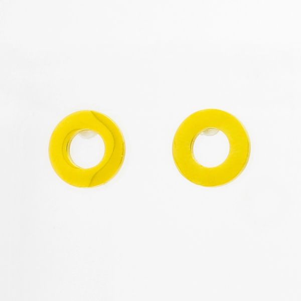 JEWELRY - EARRINGS - SCREW - STAINLESS STEEL - CIRCLE Е767 - 1.2cm GOLD - PACKAGE 6 pairs