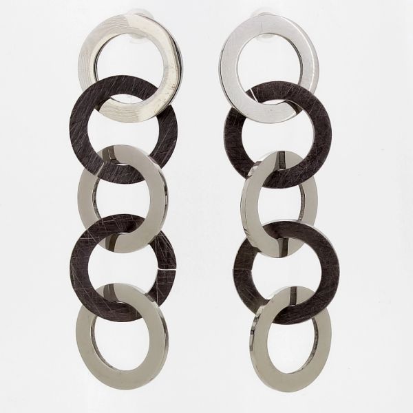 БИЖУТЕРИЯ - ОБЕЦИ - ВИНТ - СТОМАНА - КРЪГОВЕ Е708 - 1.4х4.6см НИКЕЛ - 1 чифт