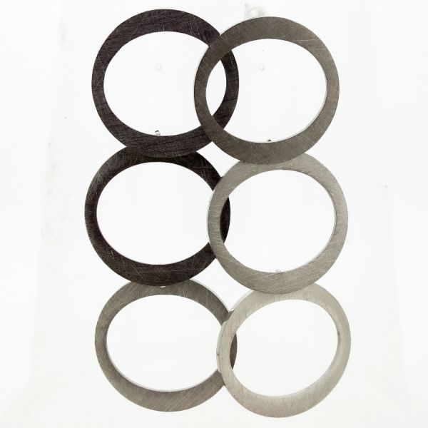 JEWELRY - EARRINGS - SCREW - STAINLESS STEEL - CIRCLES Е709 - 2.6x7.3cm NICKEL - PACKAGE 6 pairs